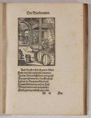 Der Bierbrauer, aus: Beschreibung aller Stände, Frankfurt 1574