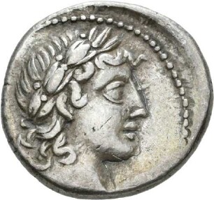 Denar des C. Vibius Pansa mit Darstellung der Minerva in einer Quadriga
