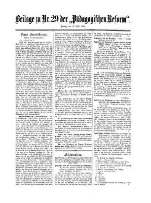 Litteratur : Beilage zu No. 29 der Pädagogischen Reform
