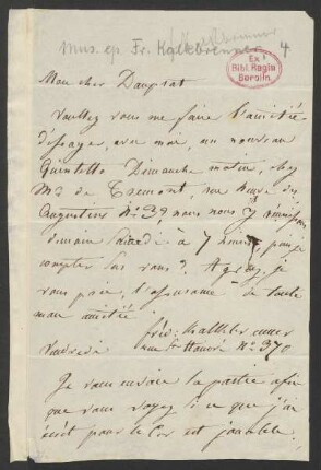 Brief an Louis François Dauprat : o.D.