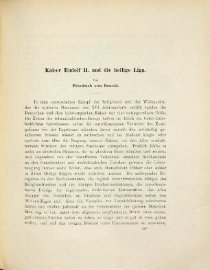 Kaiser Rudolf II. und die heilige Liga. 1
