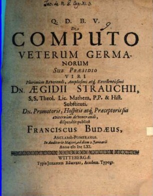 De computo veterum Germanorum, diss. chronolog.