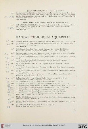 Handzeichnungen, Aquarelle (Nr. 197-282)