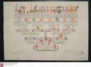 Ahnenprobe des Friedrich Joseph Anton v. Venningen. - ausgefertigt 1776 Oktober 5, Pergament