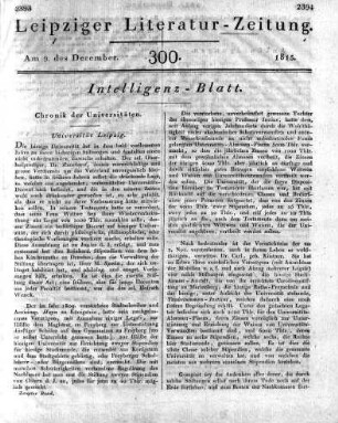 1815-12-09 : 300. Stück [Intelligenz-Blatt]