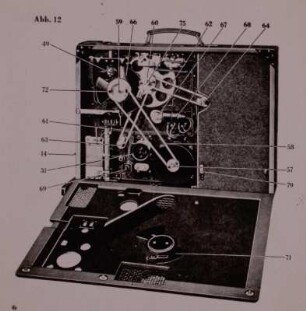 Zeiss-Ikon-B-Koffer, Rückseite, geöffnet