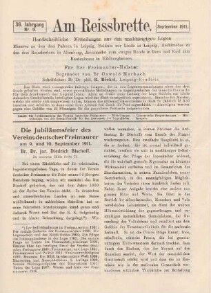 Nr. 9. September 1911.