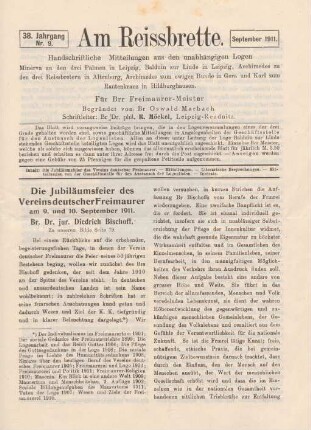 Nr. 9. September 1911.