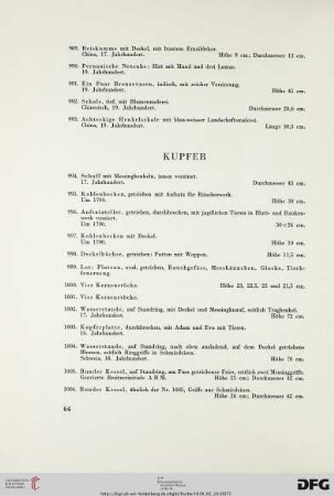 Kupfer (Nr. 994-1032)