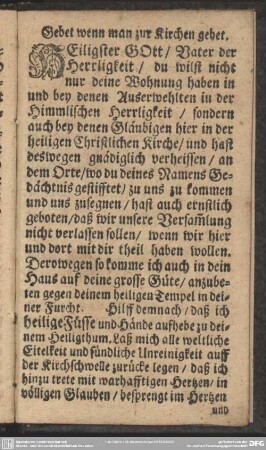 Gebet wenn man zur Kirchen gehet