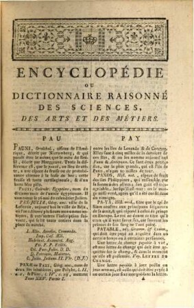 Encyclopédie, Ou Dictionnaire Raisonné Des Sciences, Des Arts Et Des Métiers. 25, PAUX - PIZ
