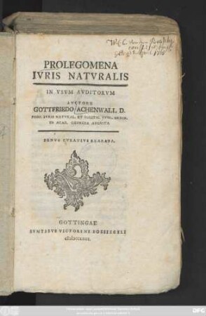 Prolegomena Ivris Natvralis : In Vsvm Avditorvm