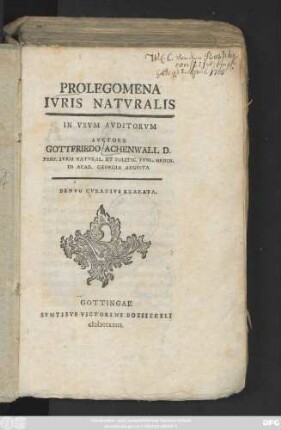 Prolegomena Ivris Natvralis : In Vsvm Avditorvm