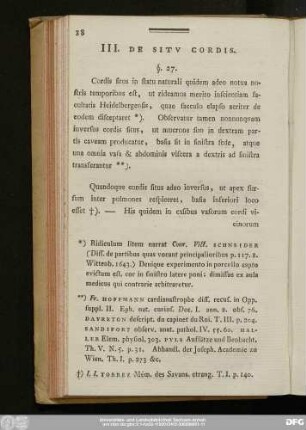 III. De Situ Cordis.