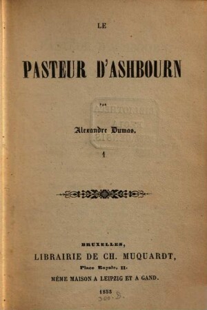 Le pasteur d'Ashbourn, 1