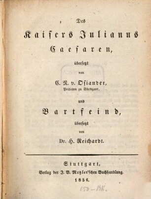 Des Kaisers Julianus Caesaren