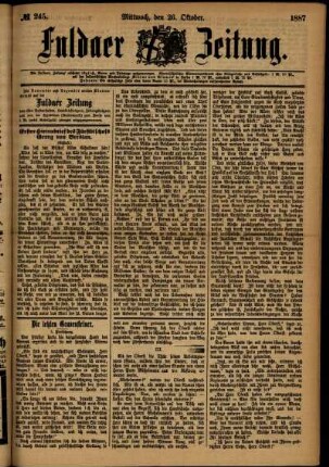 Ausgabe vom Mittwoch, den 26. Oktober 1887.