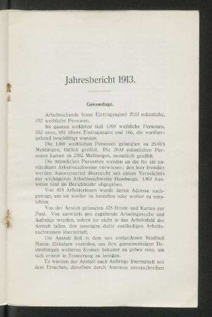 Jahresbericht 1913.