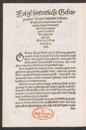 O Vater Herre Gott/ groß ist deine genad/ ||