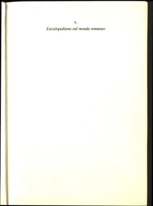 V. Enciclopedismo nel mondo romanzo