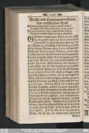 Beicht- und Communion-Gebet. Um rechtschaffene Busse.