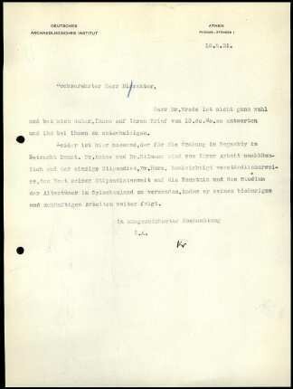 W. Kraiker an M. Schede