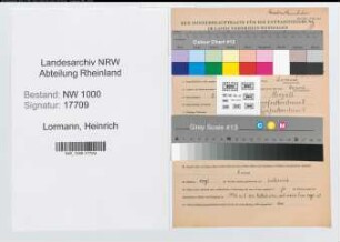 Entnazifizierung Heinrich Lormann, geb. 25.05.1913 (Krankenpfleger)
