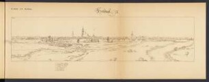 Herzberg. Federzeichnungen kursächsischer und meißnischer Ortschaften aus den Jahren 1626-1629 : Hertzberg. Ansicht von Herzberg (mit Pfarrkirche St. Marien, Schliebener und Torgauer Torturm) Blatt 14 aus: Dilich, Wilhelm: Federzeichnungen kursächsischer und meißnischer Ortschaften aus den Jahren 1626-1629. Dresden: Meinhold & Söhne, 1907. Dresden: SLUB RH 35217 D576-1