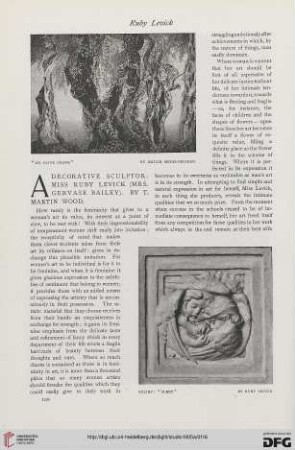 34: A decorative sculptor: Miss Ruby Levick (Mrs. Gervase Bailey)