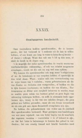 XXXIX. Onuitgegeven handschrift