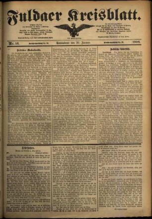Ausgabe vom Samstag, den 20. Januar 1906.