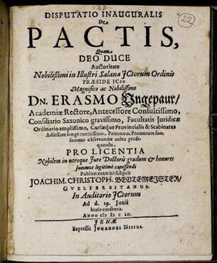 Disputatio Inauguralis De Pactis