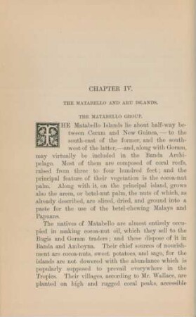 Chapter IV. The Matabello and Aru Islands