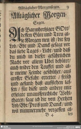 Alltäglicher Morgen-Segen