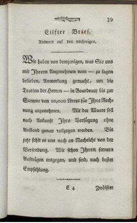 Eilfter Brief. - Zwanzigster Brief.