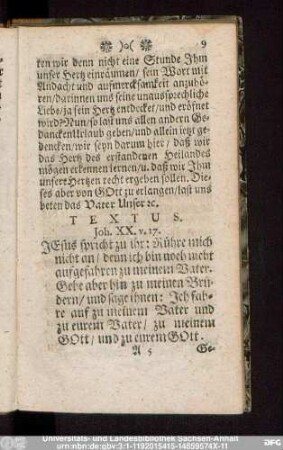 Textus. Joh. XX. v. 17.