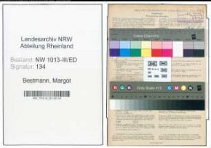 Entnazifizierung Margot Bestmann , geb. 16.12.1888 (Lehrerin)