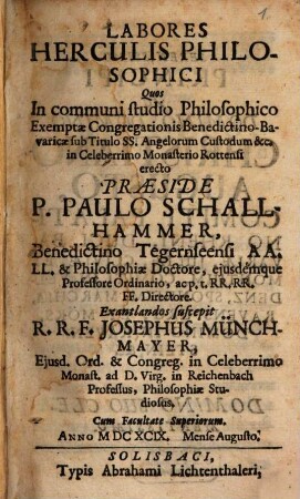 Labores Herculis philosophici