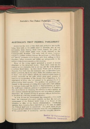 Australia's First Federal Parliament.