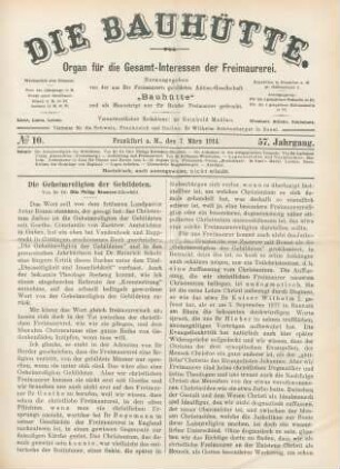 No. 10. Frankfurt a. M., den 7. März 1914. 57. Jahrgang.
