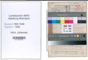 Entnazifizierung Johannes Horn , geb. 20.10.1903 (Bauunternehmer)