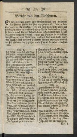Bericht von den Melodeyen