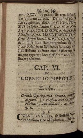 Cap. VI. De Cornelio Nepote