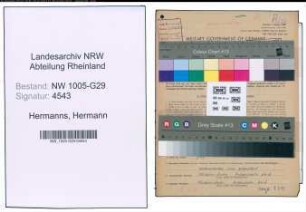 Entnazifizierung Hermann Hermanns , geb. 15.10.1910 (Techn.Angestellter)