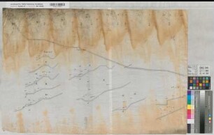 Meggen (Lennestadt) Gewerkschaft Sicilia Anlage einer Schmalspurbahn Profile 1879 1 : 100 59 x 87 Zeichnung A. Krappert KSA Nr. 626c