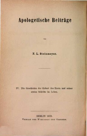 Apologetische Beiträge, 4