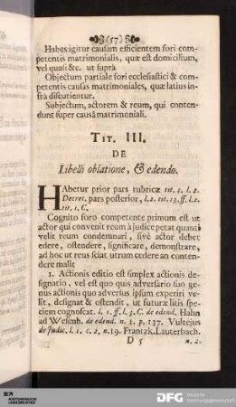 Tit. III. De Libelli oblatione, & edendo.