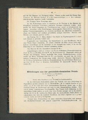 Mitteilungen aus der gerichtlich-chemischen Praxis.