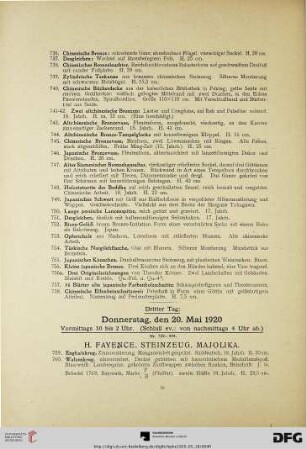 H. Fayence, Steinzeug, Majolika (Nr. 759-994)