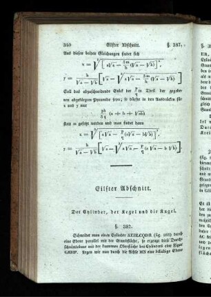 Elfter Abschnitt. Der Cylinder, der Kegel und die Kugel.